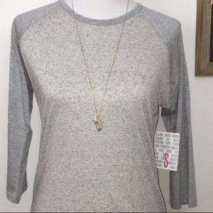 LuLaRoe Striped Randy Baseball Tee
